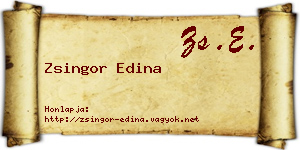 Zsingor Edina névjegykártya